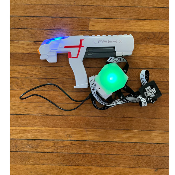 Laser X Fusion Laser Tag Blaster Gun w Chest Target Tested Works - Picture 1 of 2